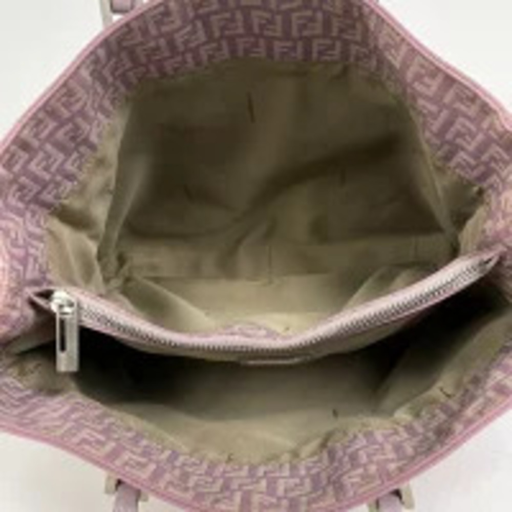 Fendi Zucchino Tote Bag Handbag Canvas Purple - Picture 7 of 7